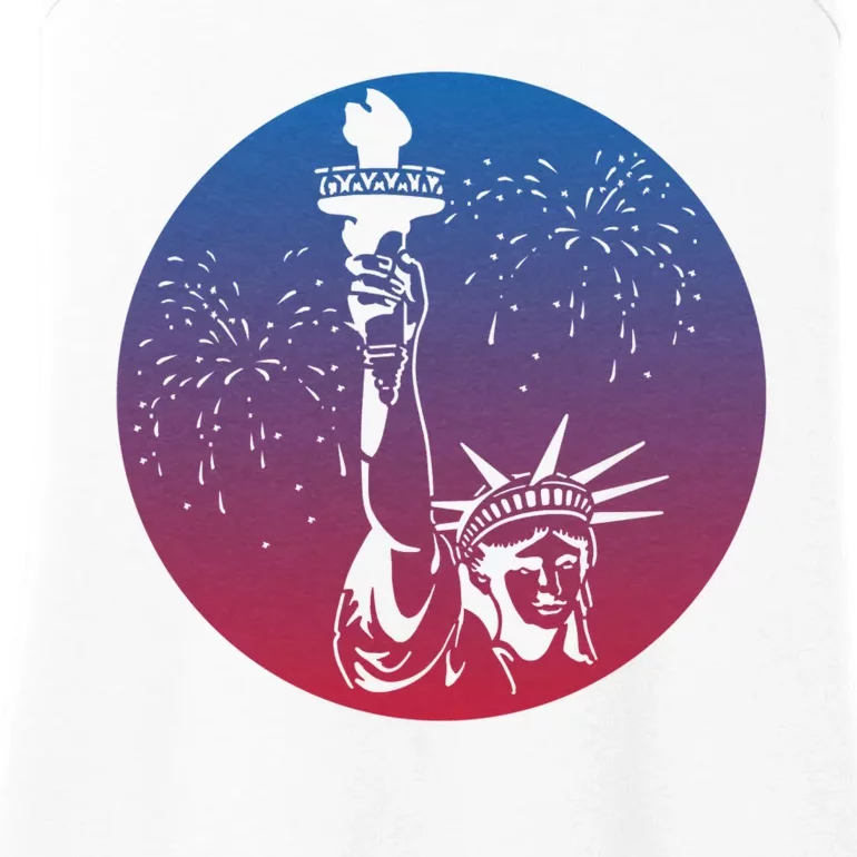 Statue Of Liberty New York Retro Ladies Essential Tank