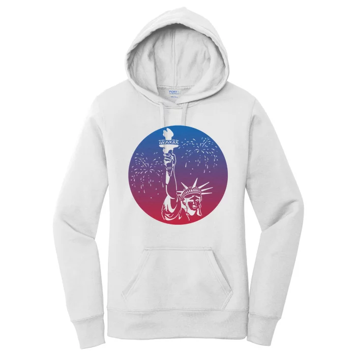 Statue Of Liberty New York Retro Women's Pullover Hoodie