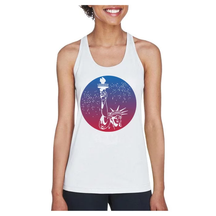 Statue Of Liberty New York Retro Women's Racerback Tank