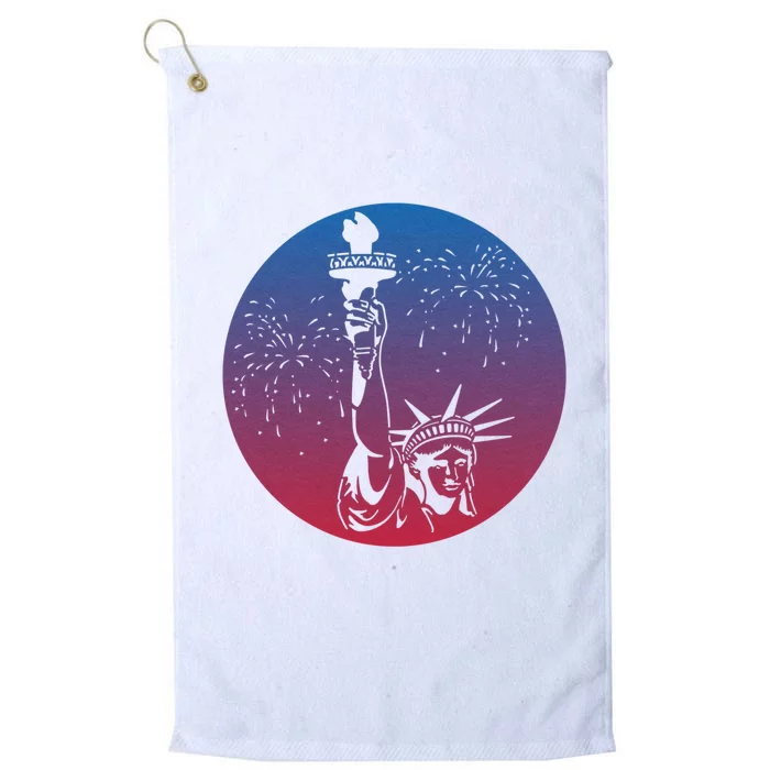 Statue Of Liberty New York Retro Platinum Collection Golf Towel