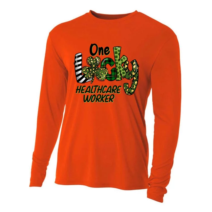 Shamrock One Lucky Healthcare Worker Nursing St Patricks Day Funny Gift Cooling Performance Long Sleeve Crew