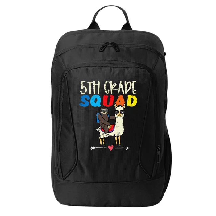 Sloth On Llama 5th Grade Squad Fifth First Day Of School City Backpack