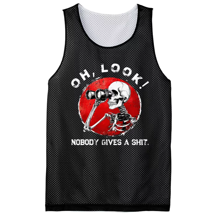 Skeleton Oh Look Nobody Gives A Shit Mesh Reversible Basketball Jersey Tank