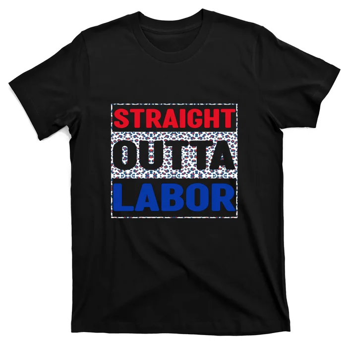 Straight Outta Labor Day Leopard Gift T-Shirt