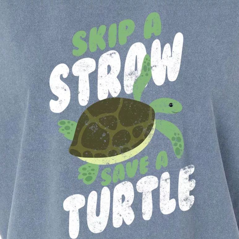 Saving Ocean Life Skip A Straw Save A Turtle Meaningful Gift Garment-Dyed Women's Muscle Tee