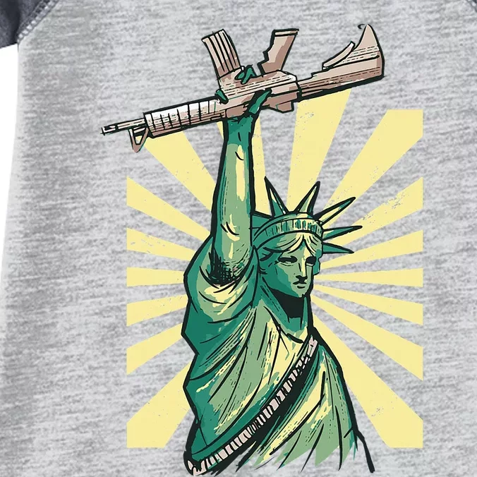 Statue Of Liberty Ar 15 Gun Loving American Infant Baby Jersey Bodysuit