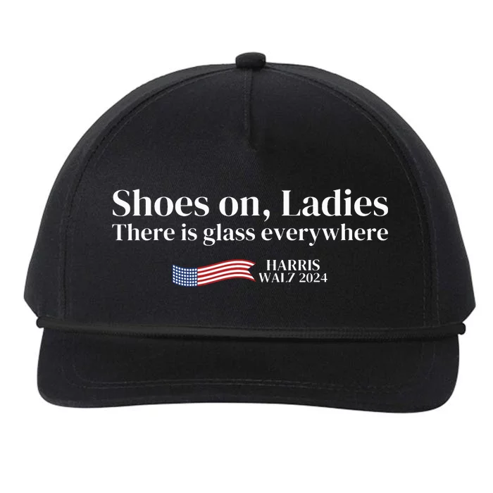 Shoes On Ladies There Is Glass Everywhere Harris Walz 2024 Snapback Five-Panel Rope Hat