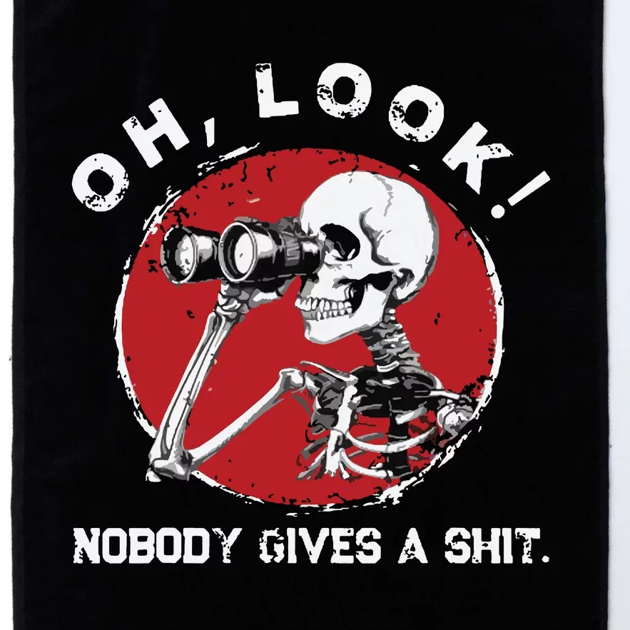 Skeleton Oh Look Nobody Gives A Shit Platinum Collection Golf Towel