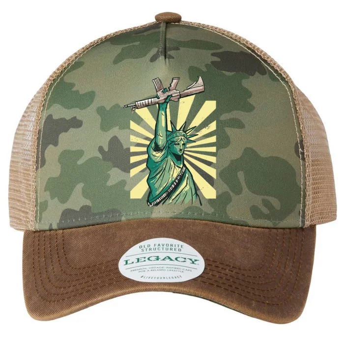 Statue of Liberty AR15 Gun Loving American Legacy Tie Dye Trucker Hat