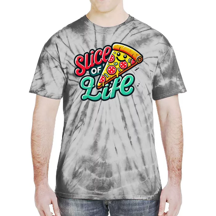 Slice Of Life Cartoon Pizza Tie-Dye T-Shirt