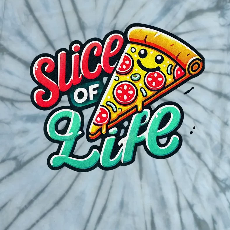 Slice Of Life Cartoon Pizza Tie-Dye T-Shirt