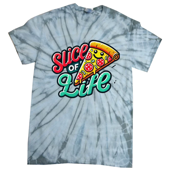 Slice Of Life Cartoon Pizza Tie-Dye T-Shirt