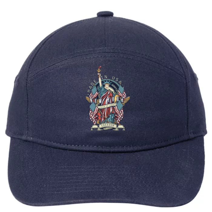 Statue Of Liberty New York Art 7-Panel Snapback Hat