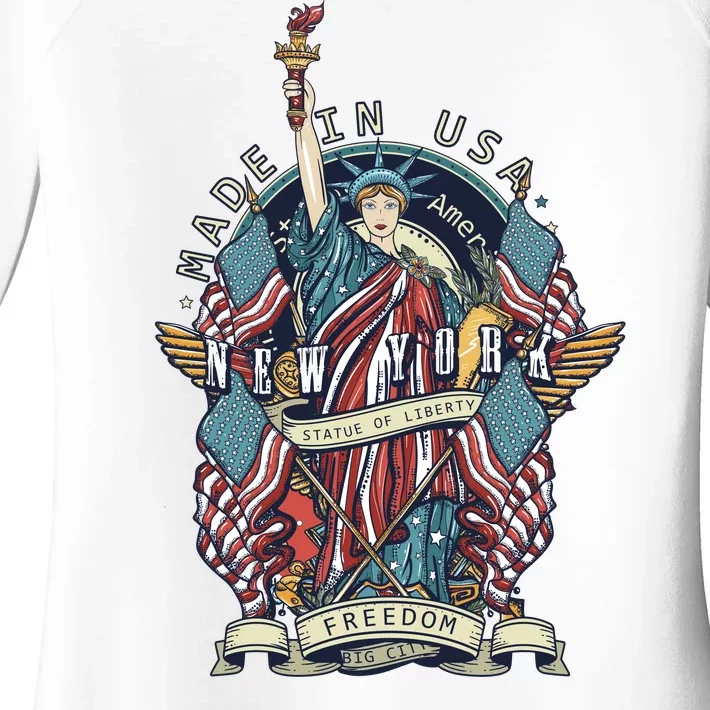 Statue Of Liberty New York Art Women's Perfect Tri Tunic Long Sleeve Shirt