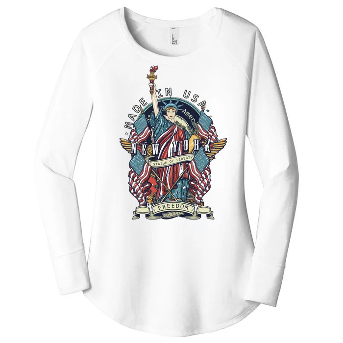 Statue Of Liberty New York Art Women's Perfect Tri Tunic Long Sleeve Shirt