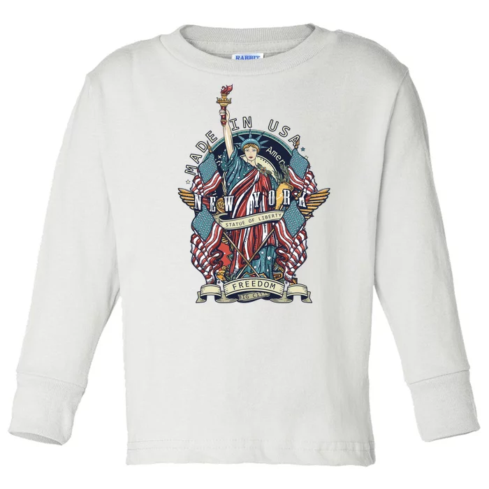 Statue Of Liberty New York Art Toddler Long Sleeve Shirt