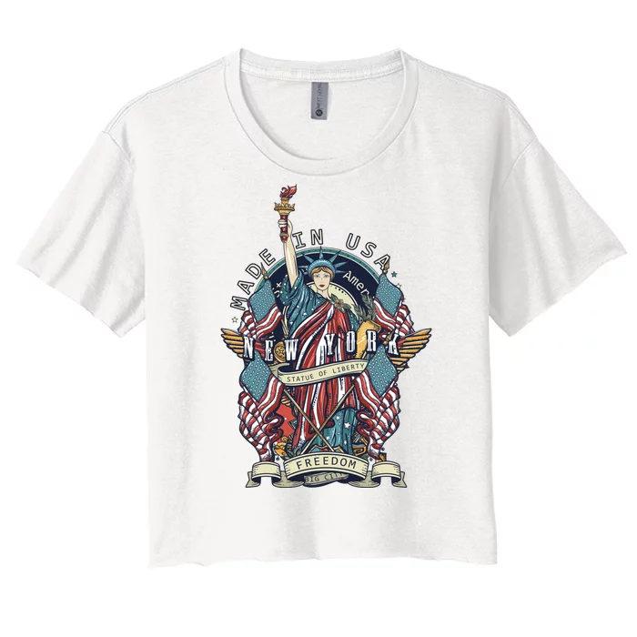 Statue Of Liberty New York Art Women's Crop Top Tee