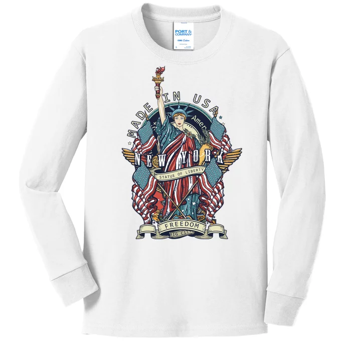 Statue Of Liberty New York Art Kids Long Sleeve Shirt