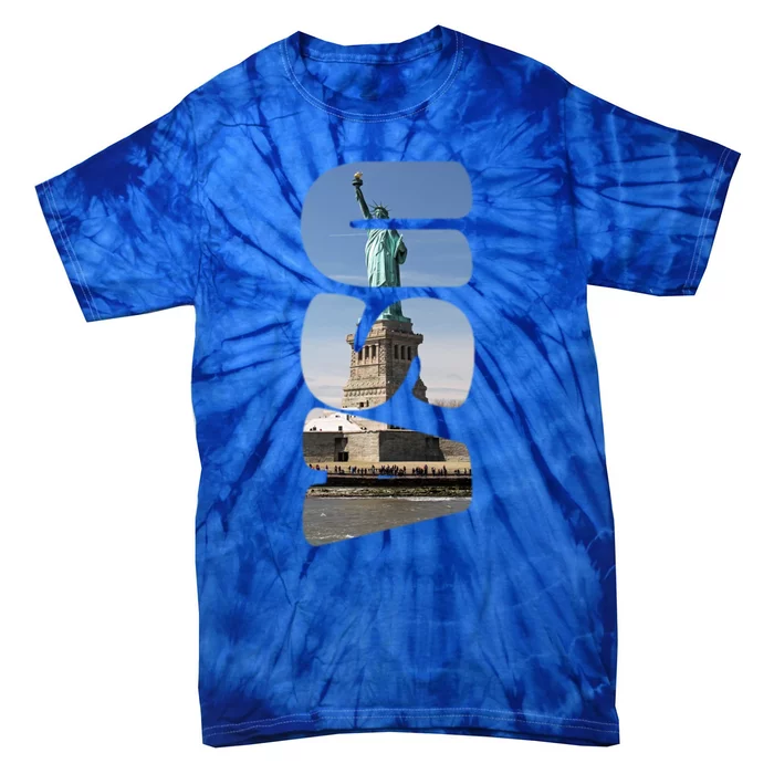 Statue Of Liberty Photograph Usa Letters Design Gift Tie-Dye T-Shirt