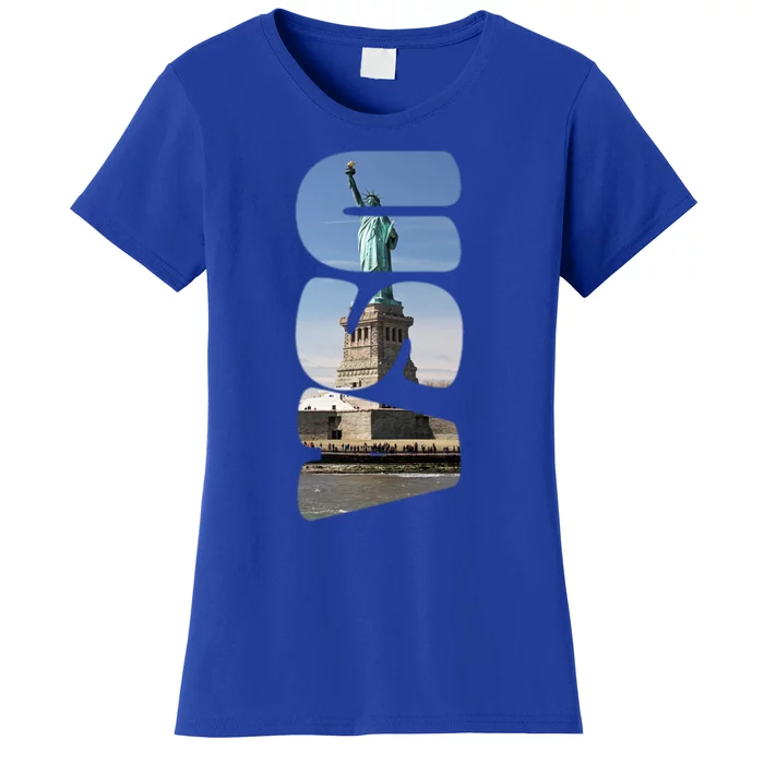 Statue Of Liberty Photograph Usa Letters Design Gift Women's T-Shirt