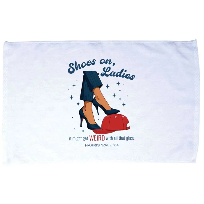 Shoes On Ladies Harris Walz 2024 Campaign Anti Trump Microfiber Hand Towel