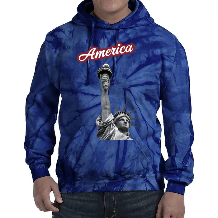 Statue Of Liberty Beer Holde Tie Dye Hoodie