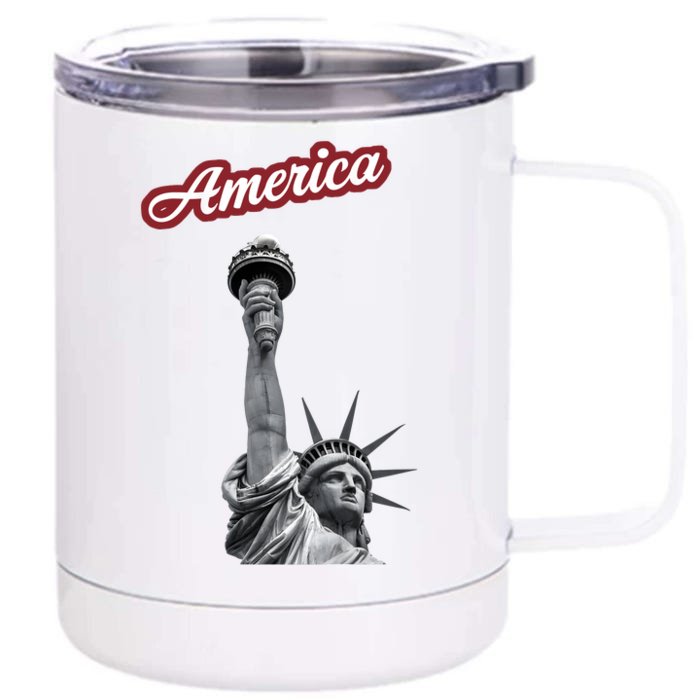 Statue Of Liberty Beer Holde Front & Back 12oz Stainless Steel Tumbler Cup