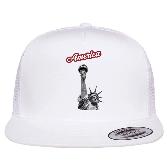 Statue Of Liberty Beer Holde Flat Bill Trucker Hat