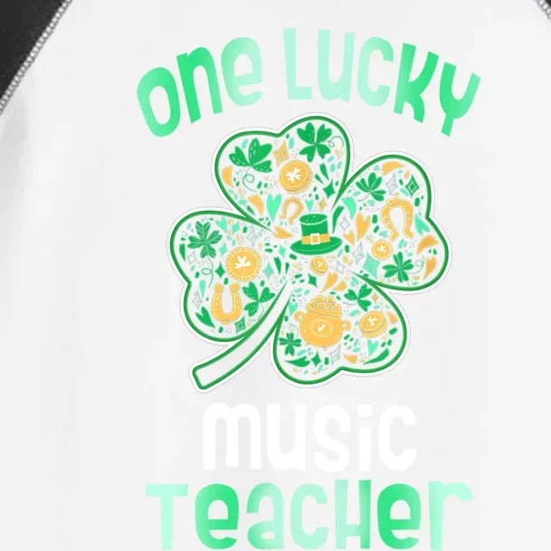 Shamrock One Lucky Teacher One Lucky Music Teacher St Patri Funny Gift Toddler Fine Jersey T-Shirt