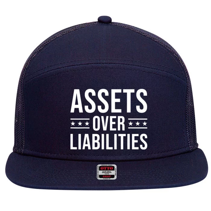 Ssets Over Liabilities 7 Panel Mesh Trucker Snapback Hat