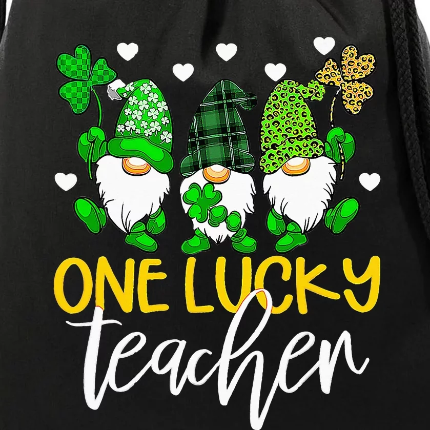 Shamrock One Lucky Teacher St. Patrick's Day School Drawstring Bag