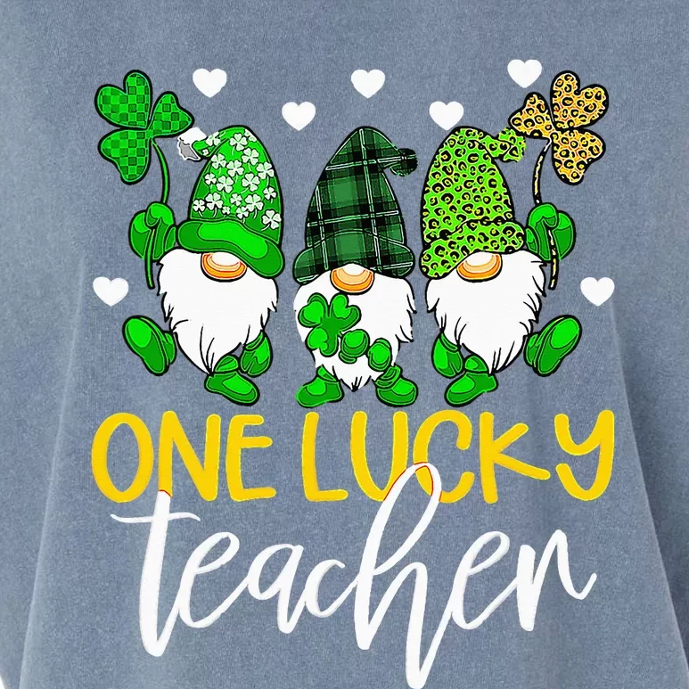 Shamrock One Lucky Teacher St. Patrick's Day School Garment-Dyed Women's Muscle Tee