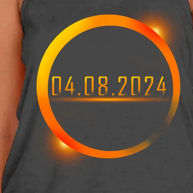 Solar Eclipse 04.08.2024 Women's Knotted Racerback Tank