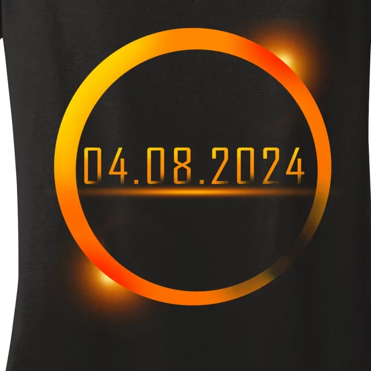 Solar Eclipse 04.08.2024 Women's V-Neck T-Shirt