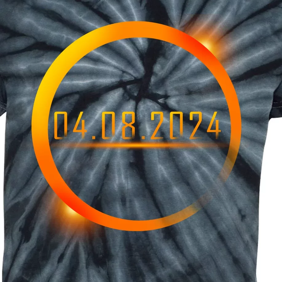 Solar Eclipse 04.08.2024 Kids Tie-Dye T-Shirt