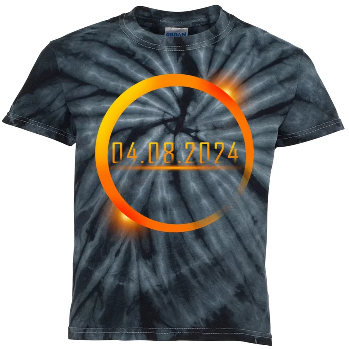 Solar Eclipse 04.08.2024 Kids Tie-Dye T-Shirt