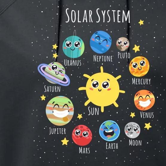 Solar System Children's Illustration Performance Fleece Hoodie