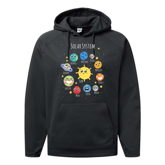 Solar System Children's Illustration Performance Fleece Hoodie