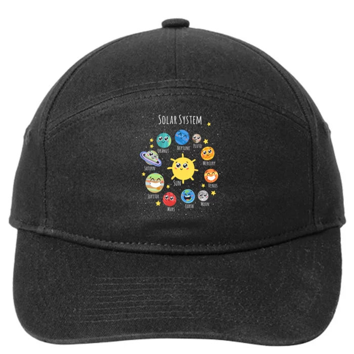 Solar System Children's Illustration 7-Panel Snapback Hat