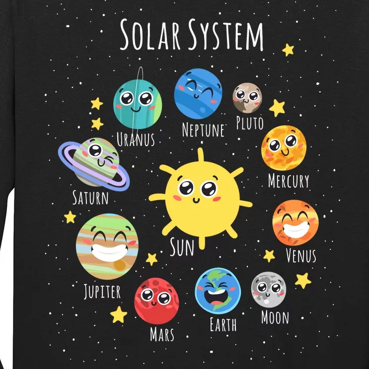 Solar System Children's Illustration Tall Long Sleeve T-Shirt