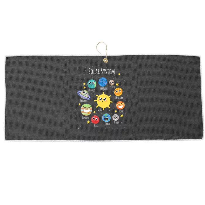 Solar System Children's Illustration Large Microfiber Waffle Golf Towel