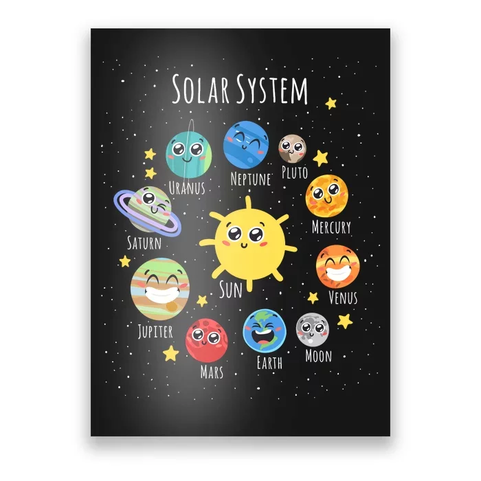 Solar System Children's Illustration Poster