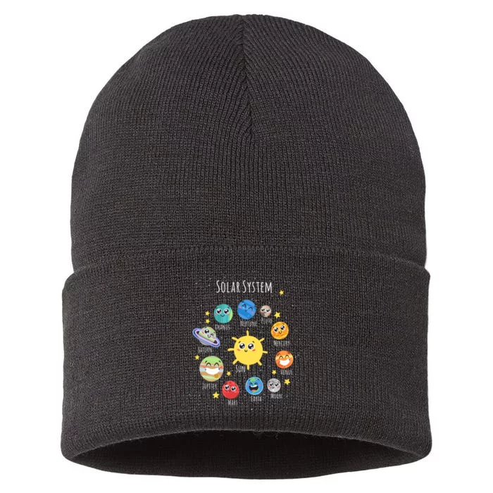 Solar System Children's Illustration Sustainable Knit Beanie