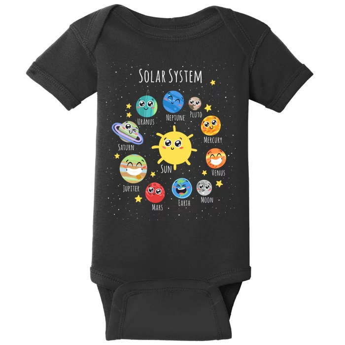 Solar System Children's Illustration Baby Bodysuit