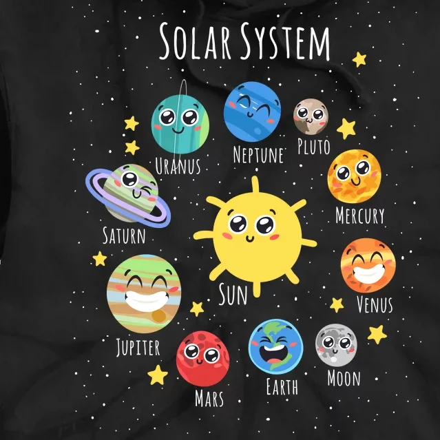 Solar System Children's Illustration Tie Dye Hoodie