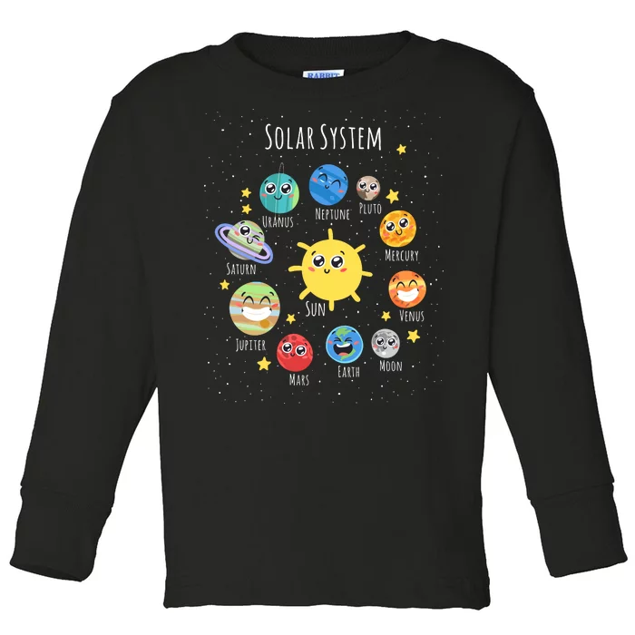 Solar System Children's Illustration Toddler Long Sleeve Shirt