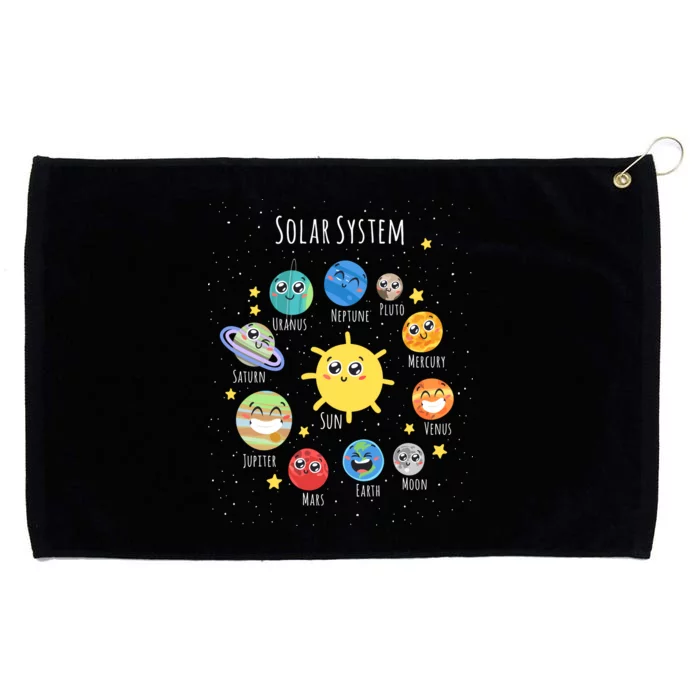 Solar System Children's Illustration Grommeted Golf Towel