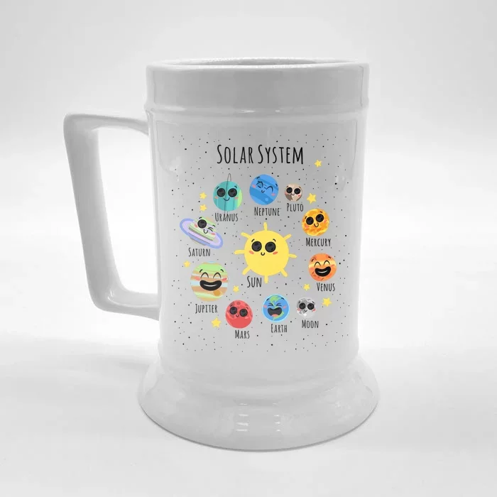 Solar System Children's Illustration Front & Back Beer Stein