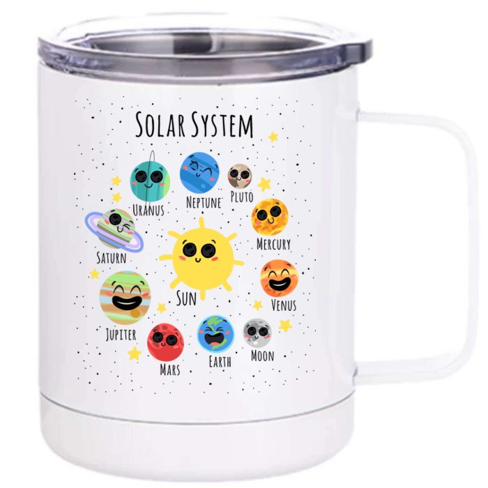 Solar System Children's Illustration Front & Back 12oz Stainless Steel Tumbler Cup