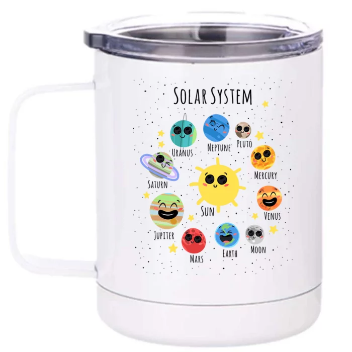 Solar System Children's Illustration Front & Back 12oz Stainless Steel Tumbler Cup